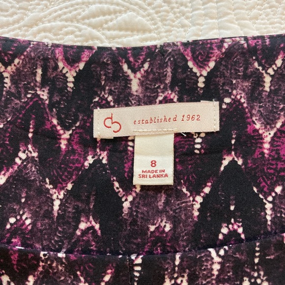 Dress Barn purple and black patterned fit and flair dress in size 8 - Picture 5 of 7